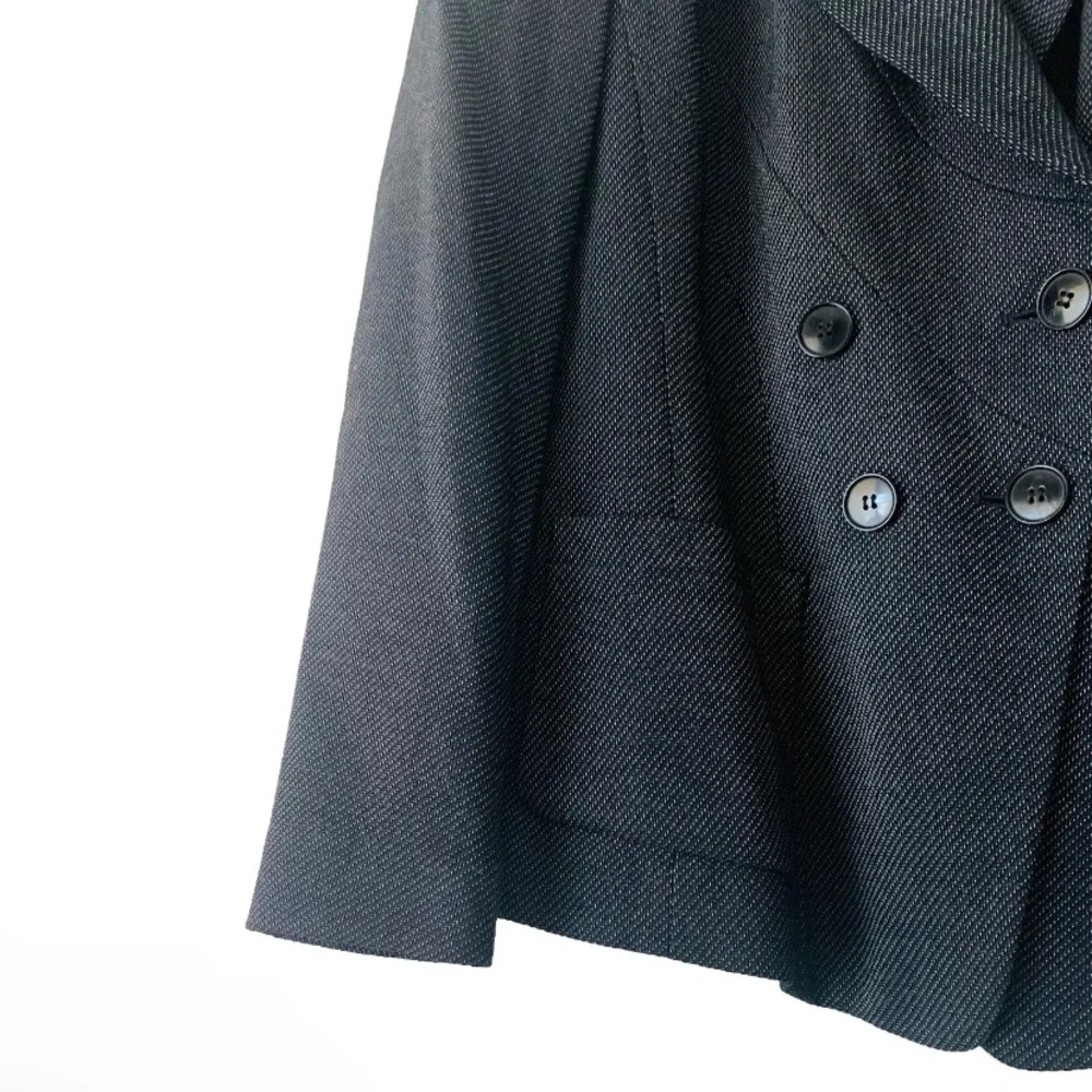 Lafayette 148 Gray Textured Double-Breasted Blazer Jacket Women Sz 8 Academia